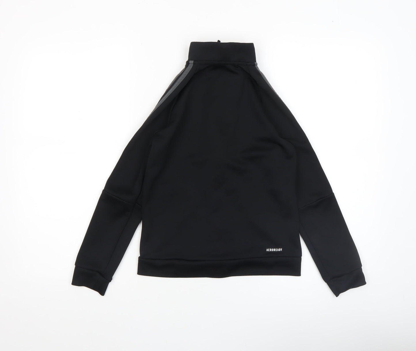 adidas Boys Black 9-10 Years Track Jacket Full Zip Lightweight Sportswear