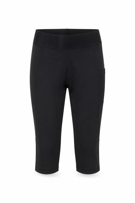 Front view of Adidas women’s black aeroready compression shorts, size M