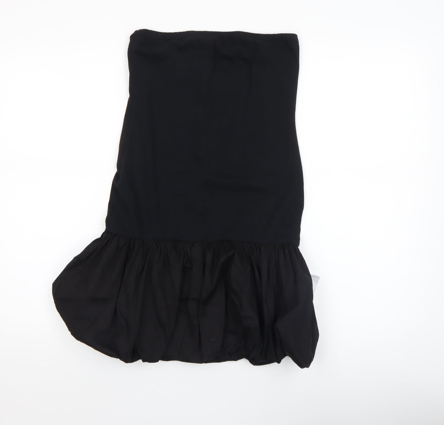Collusion Women's Black Strapless Ruffle Hem Bodycon Dress Size 8-10