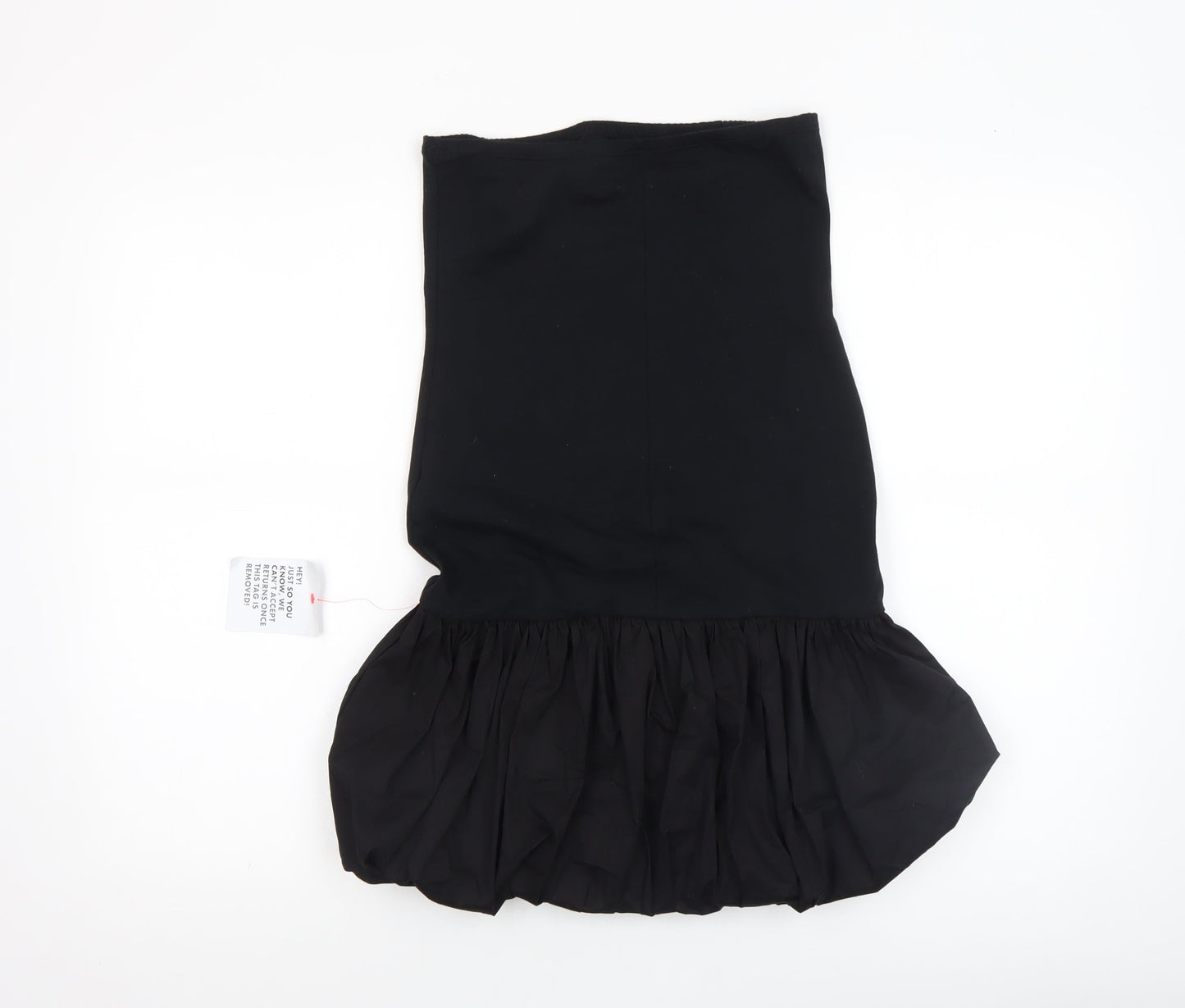 Collusion Women's Black Strapless Ruffle Hem Bodycon Dress Size 8-10