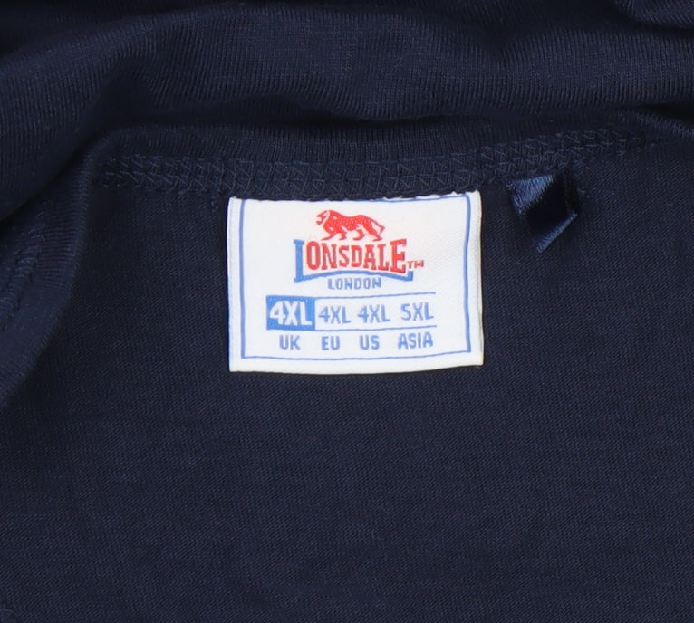 Lonsdale Men’s Blue 4XL Cotton Sleeveless Gym Tank Top