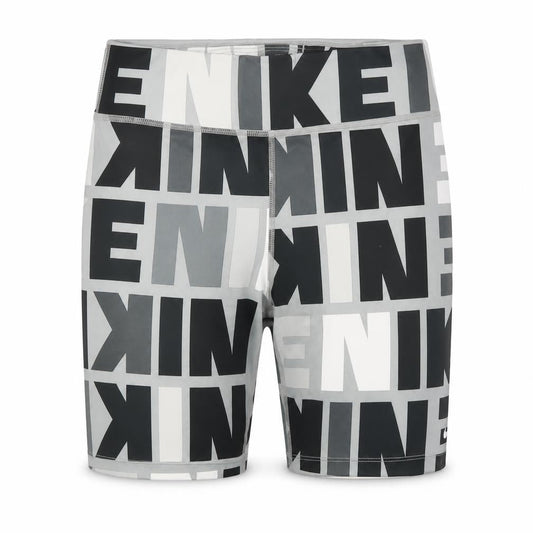 Front view of Nike girls’ grey dri-fit biker shorts size 158cm slim fit activewear