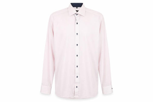 Eterna Men’s Pink Check Modern Fit Long Sleeve Dress Shirt Size L 16.5 Collar