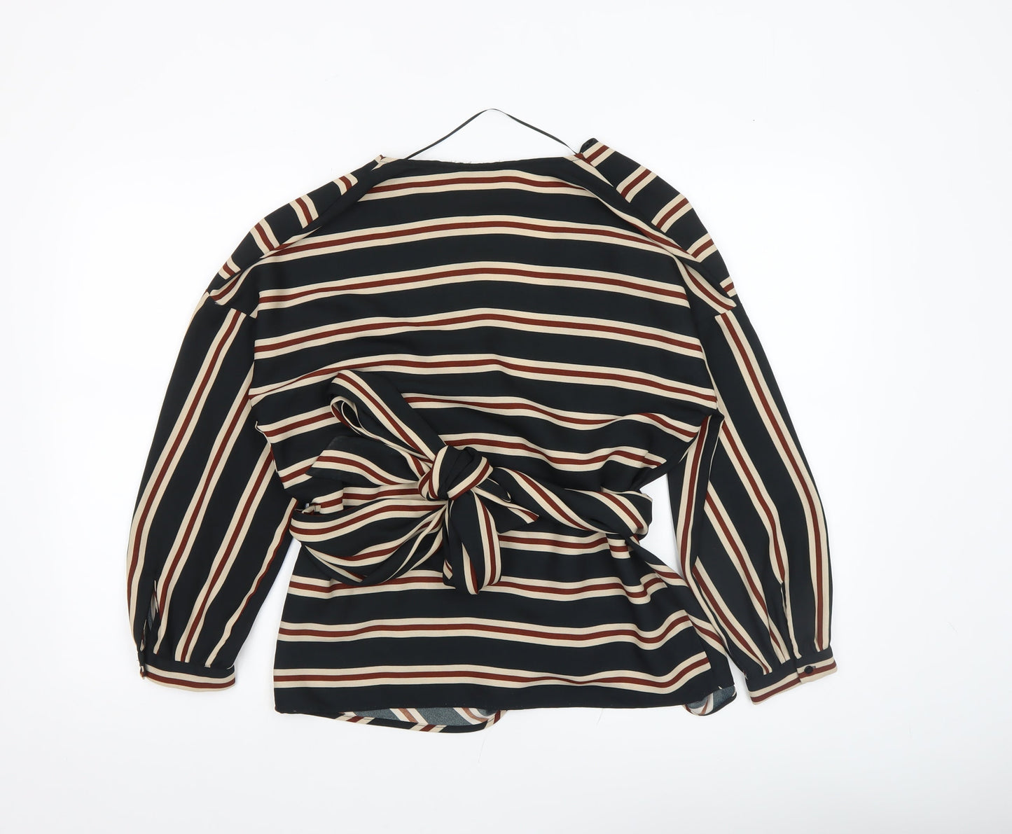 Zara Basic Women’s Multicoloured Striped Wrap Blouse Size S