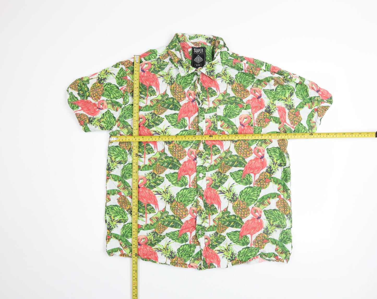 Super Massive Men's Multicoloured XL Tropical Button-Up Shirt
