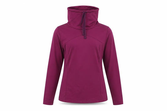 Decathlon Women Burgundy Pullover Hoodie L Polyester Drawstring Warm Top