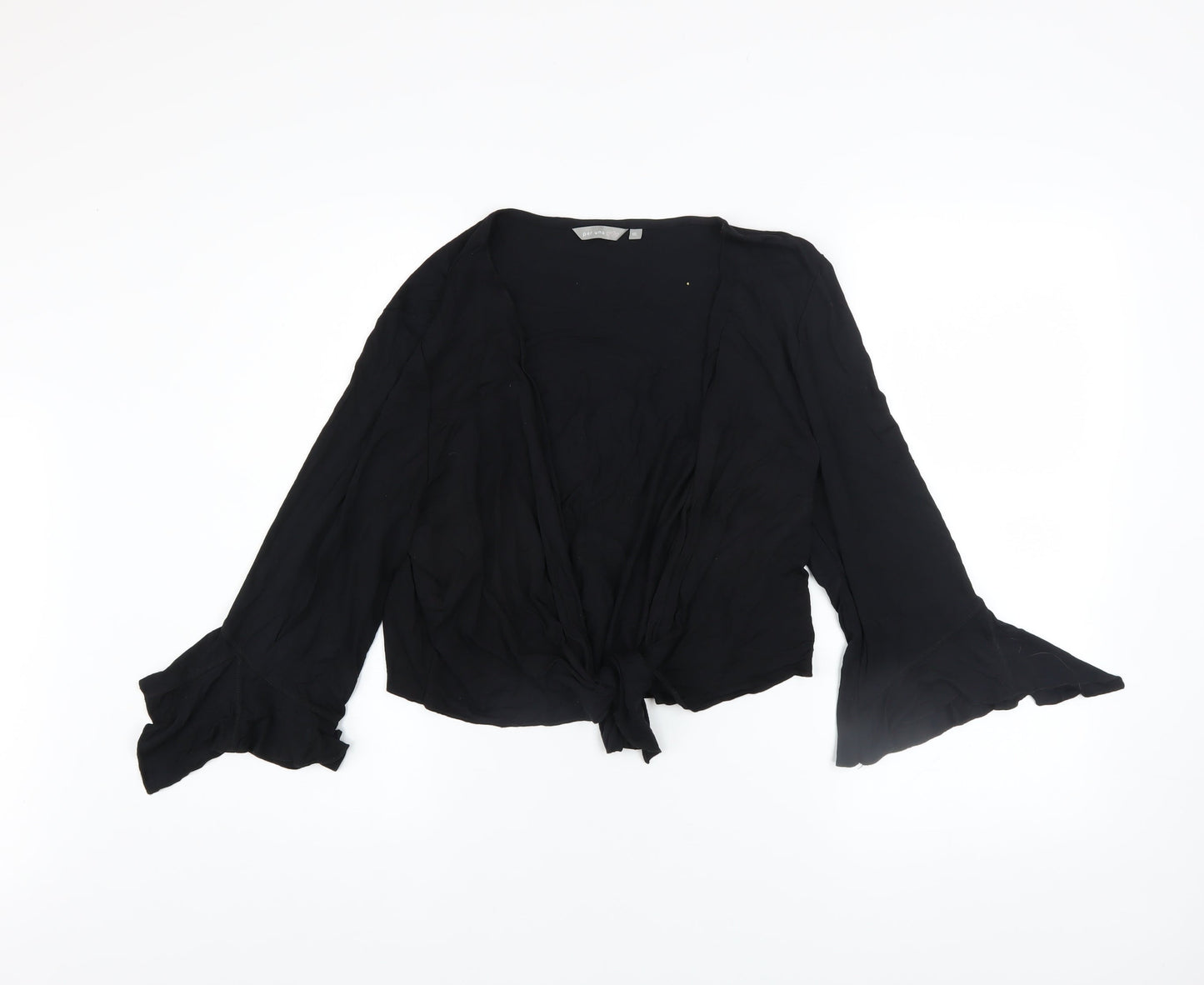 Marks and Spencer Per Una Black Viscose Tie Front Cardigan Women's Size 18L