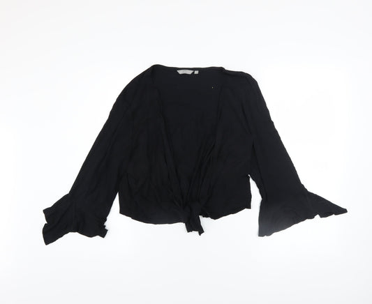 Marks and Spencer Per Una Black Viscose Tie Front Cardigan Women's Size 18L