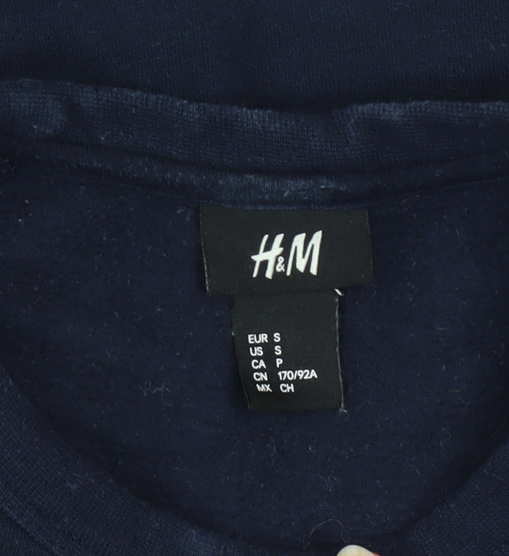 H&M Women's Navy Blue Polar Bear Graphic Pullover Sweatshirt Size Small