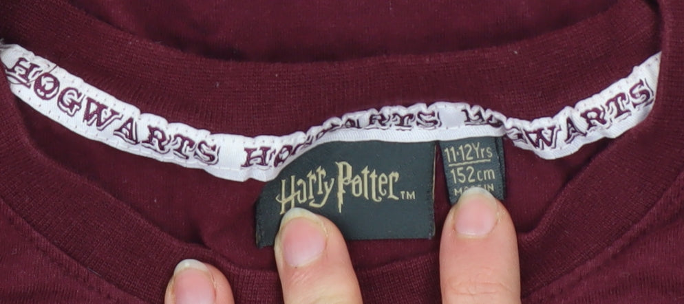 Harry Potter Boys Red Grey Long Sleeve Quidditch Pyjama Top 11-12 Years