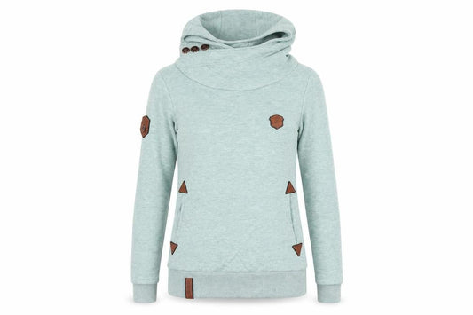 Naketano Women’s Green Hoodie Small Cotton Blend Funnel Neck