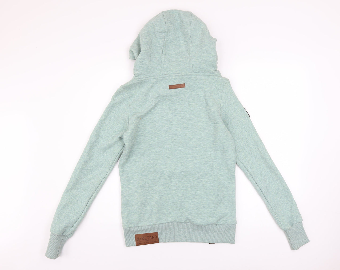 Naketano Women’s Green Hoodie Small Cotton Blend Funnel Neck