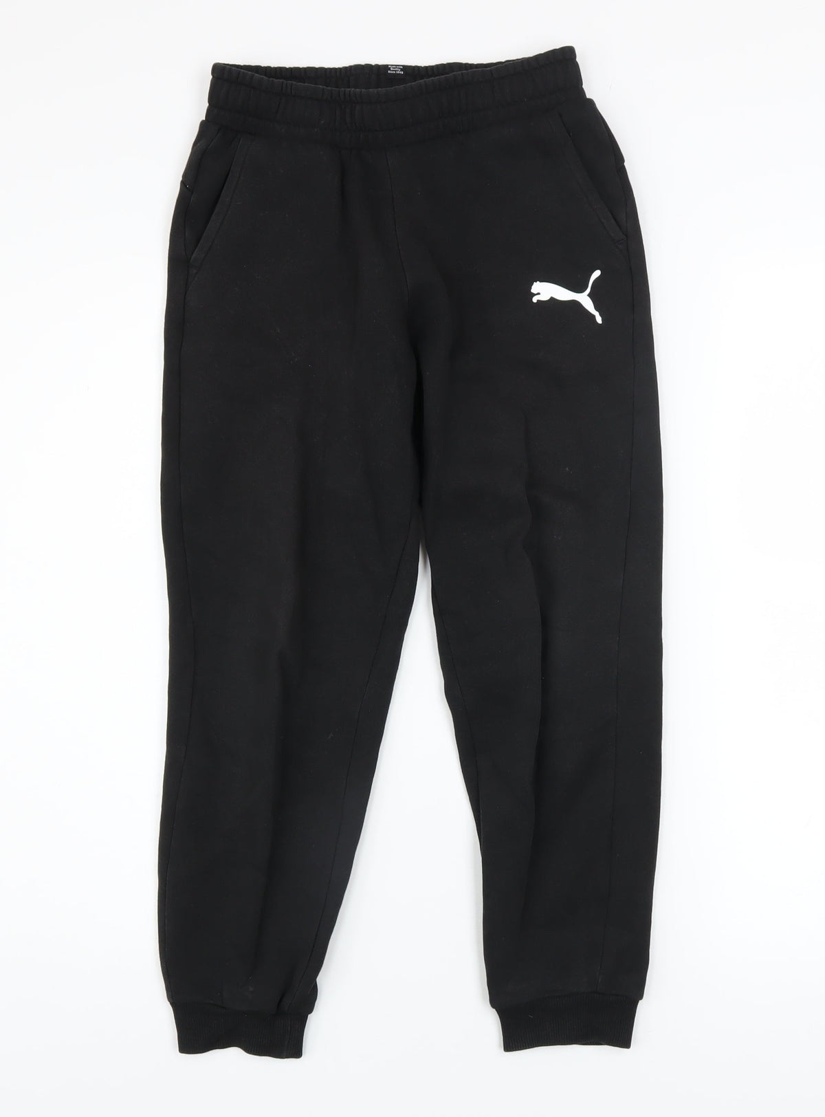 Puma Boys Black Jogger Sweatpants 11-12 Years Cotton Blend Activewear