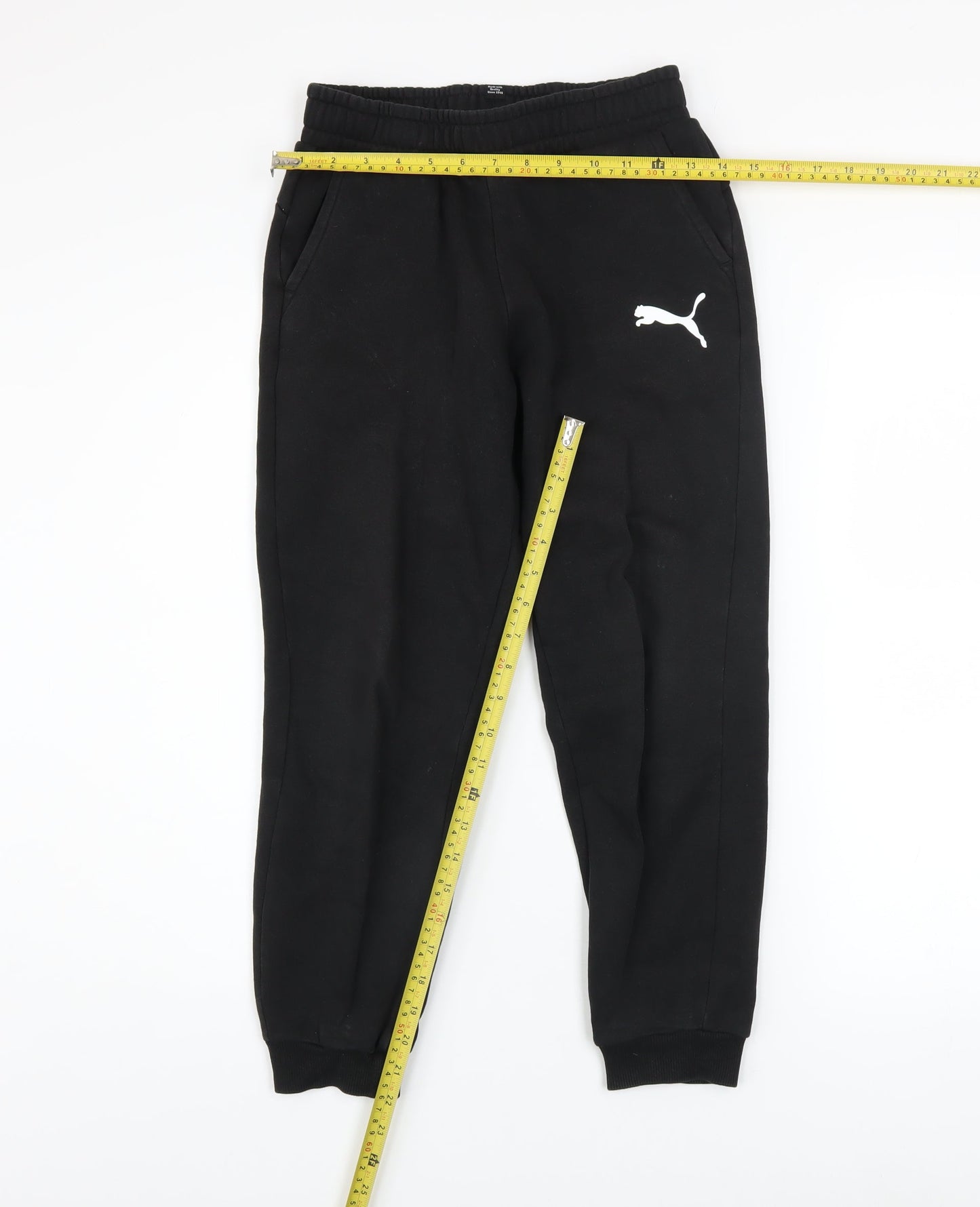 Puma Boys Black Jogger Sweatpants 11-12 Years Cotton Blend Activewear