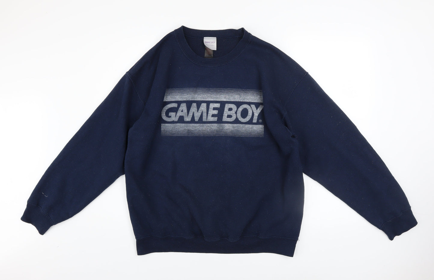 Primark Mens Blue Game Boy Graphic Sweatshirt L Retro Pullover