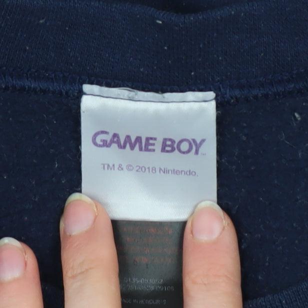 Primark Mens Blue Game Boy Graphic Sweatshirt L Retro Pullover