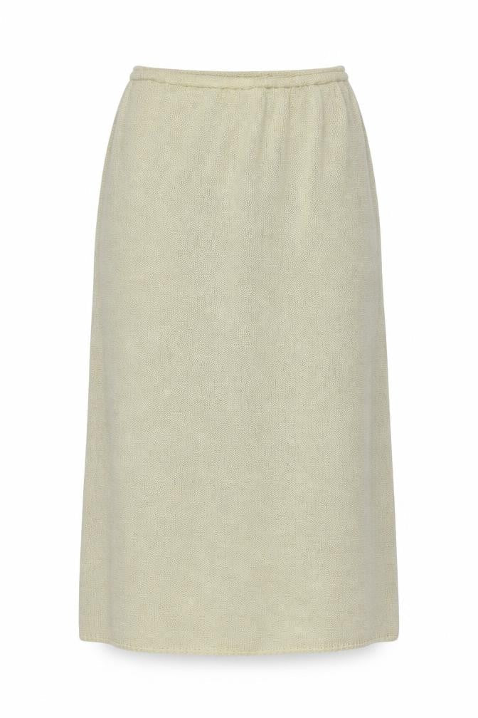Reny Martan Women's Beige Knit Midi Pencil Skirt Size 10