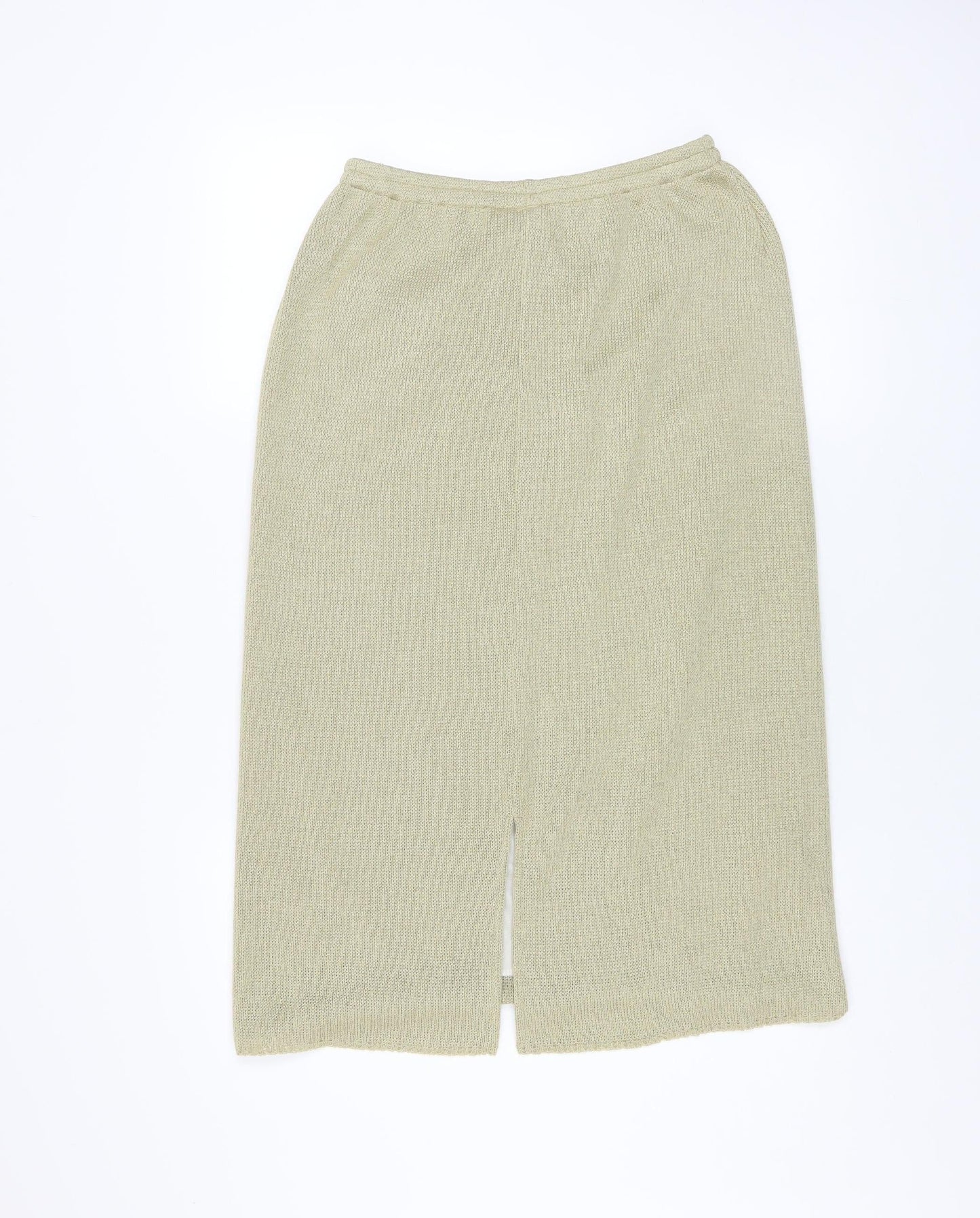 Reny Martan Women's Beige Knit Midi Pencil Skirt Size 10