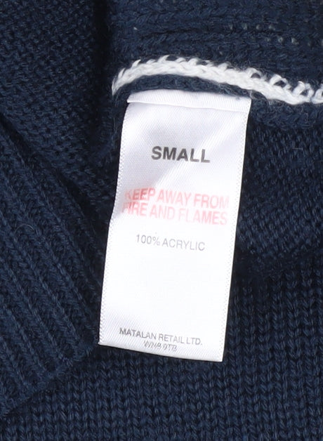 Easy Mens Blue Christmas Snowman Jumper Size S Holiday Knitwear