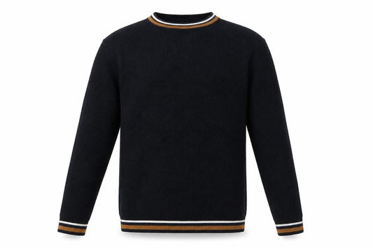 New Look Men Blue Cotton Crew Neck Waffle Knit Jumper Size L