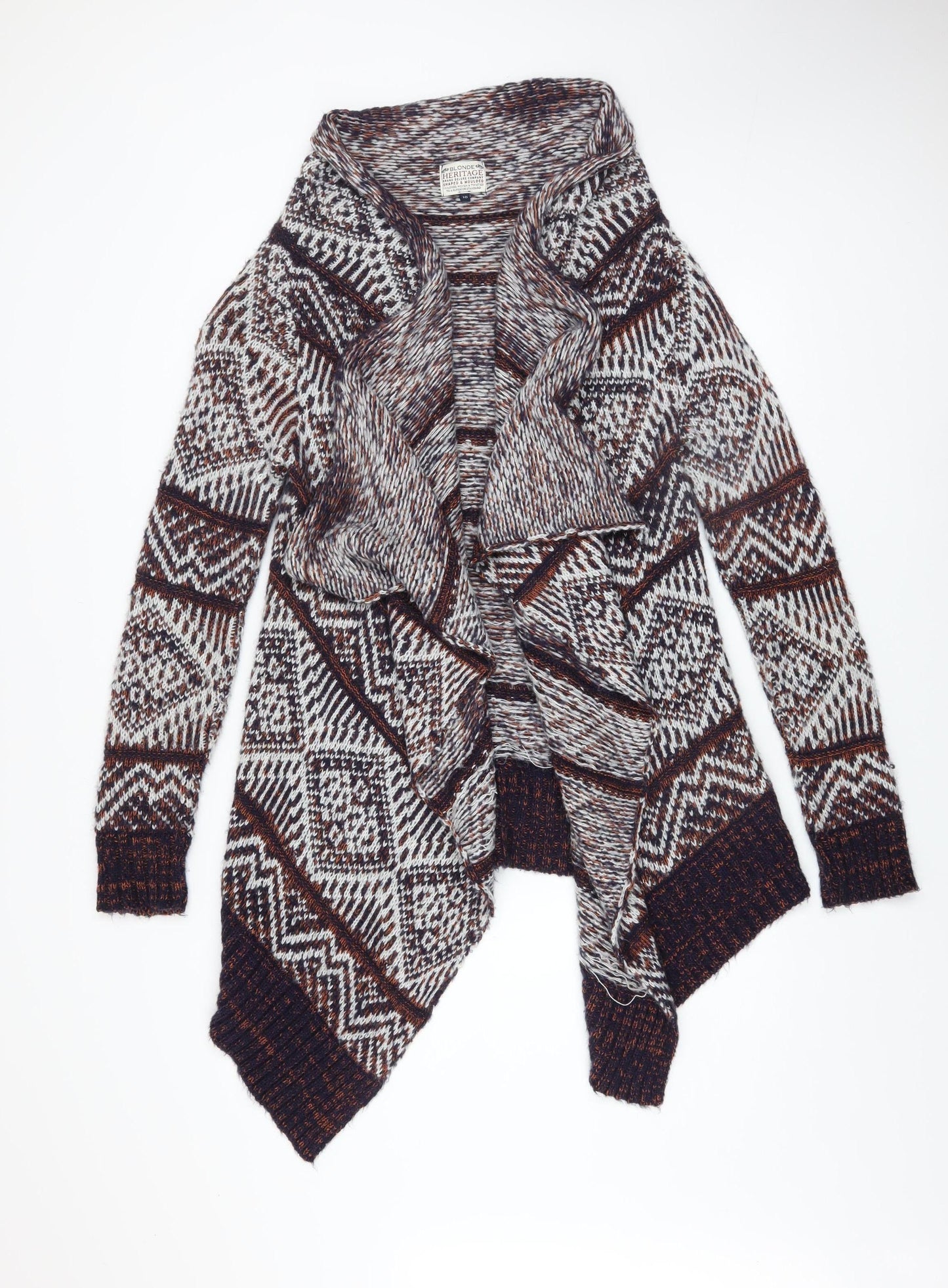 Blonde Heritage Women's Multicoloured Aztec Knit Cardigan Size 10