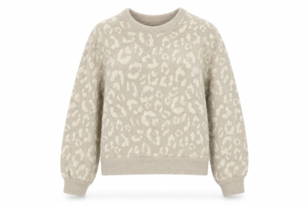 Marks & Spencer Women Beige Animal Print Pullover Jumper XS