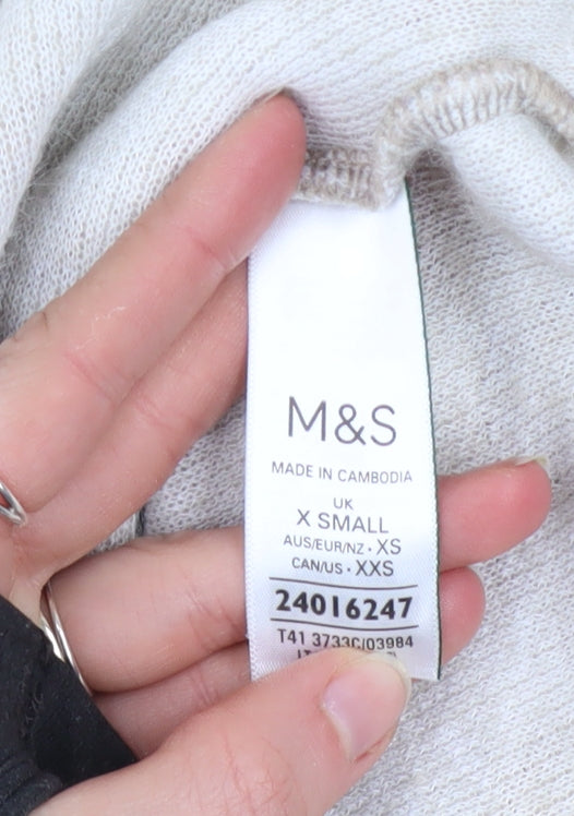 Marks and Spencer Women Beige Animal Print Pullover Jumper XS