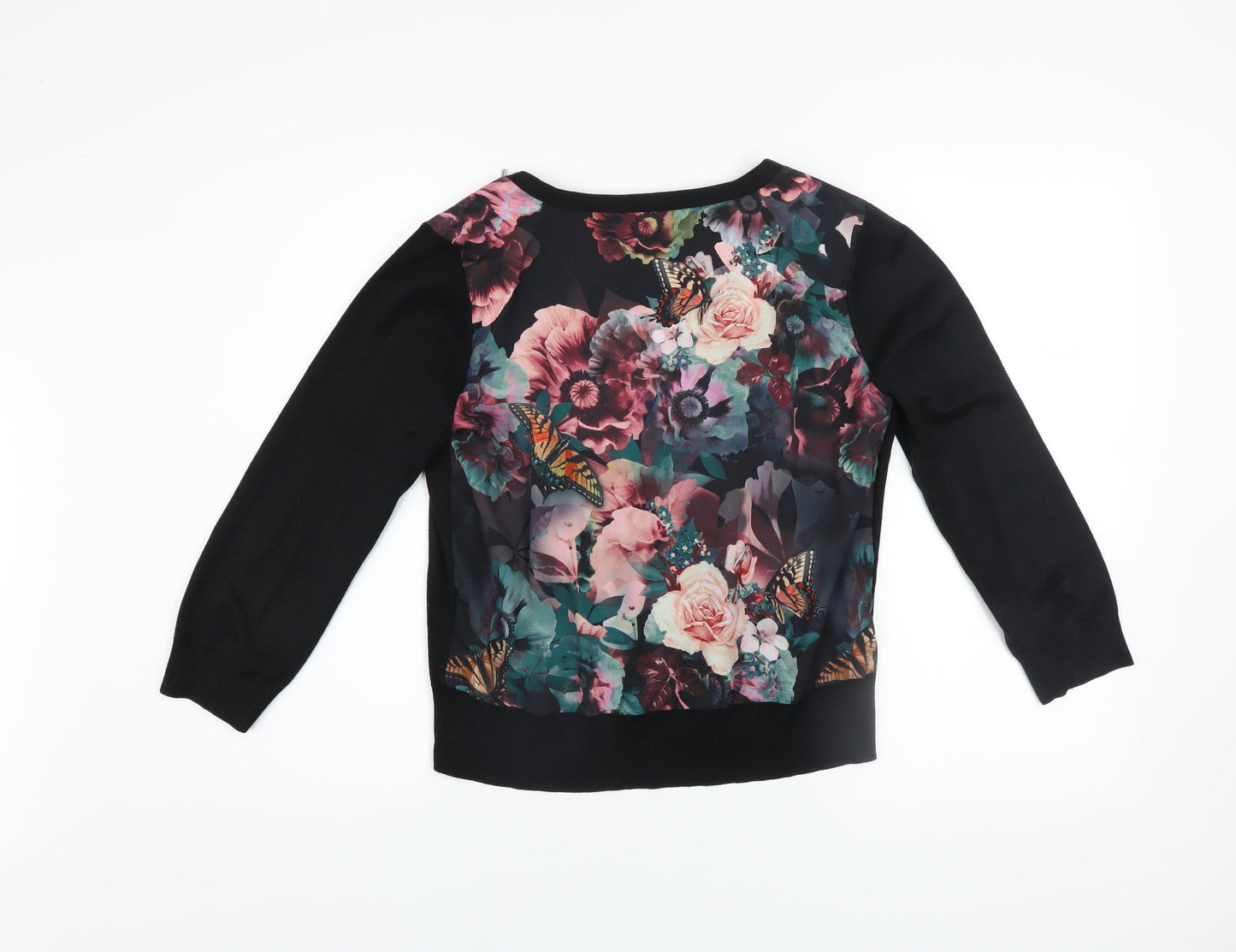 Star by Julien Macdonald Women's Black Floral Zip Cardigan Size 12