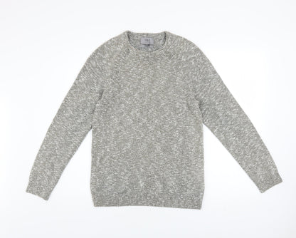 Marks & Spencer Men's Grey Cotton Crew Neck Jumper Size S