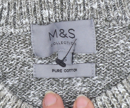 Marks & Spencer Men's Grey Cotton Crew Neck Jumper Size S