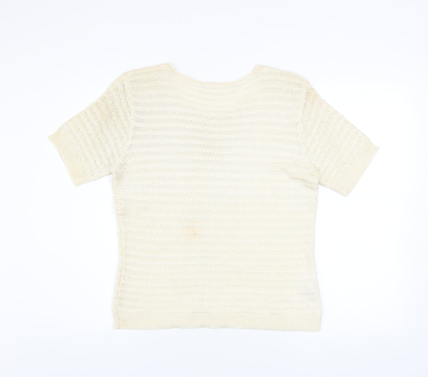 Country Casuals Women’s Ivory Knit Short Sleeve Top Size L