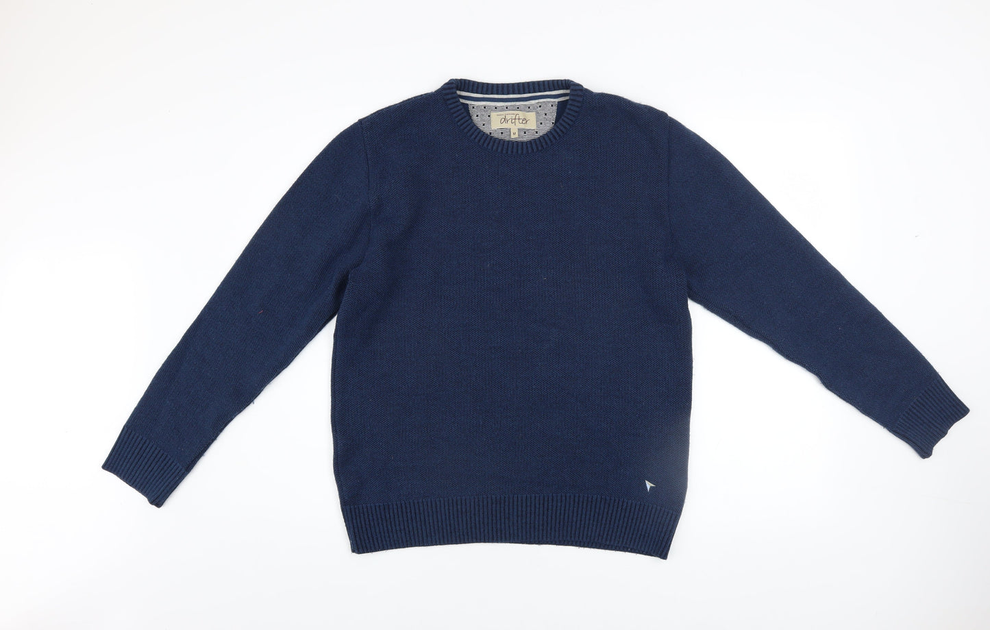Daniel Grahame Drifter Men's Blue M Crew Neck Wool Blend Jumper