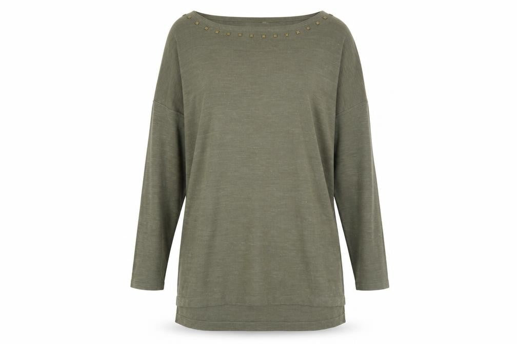Marks & Spencer Women’s Green Size 14 Studded Boat Neck Jumper