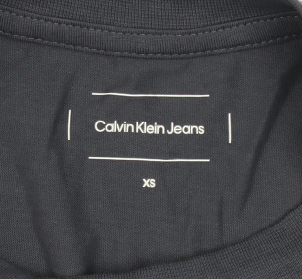 Calvin Klein Jeans Women's Black XS Cropped Cotton T-Shirt