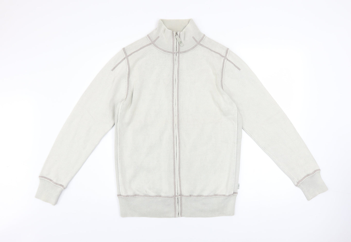 Next Men's Beige Cotton Full Zip Basic Jacket Size Small