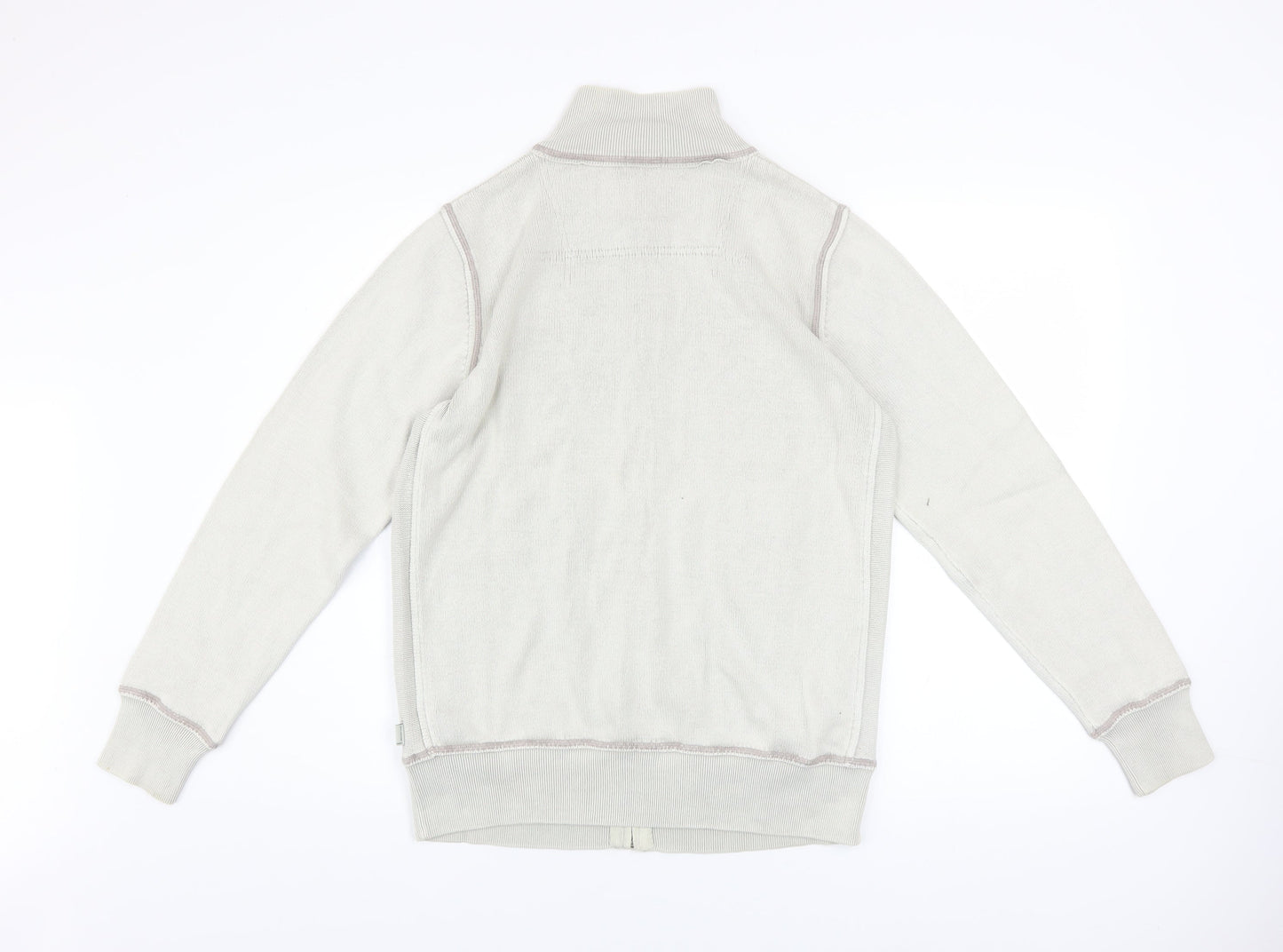 Next Men's Beige Cotton Full Zip Basic Jacket Size Small