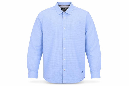 Paul Costelloe Living Men's Blue Cotton Long Sleeve Regular Fit Shirt XL