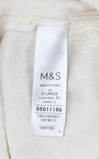 Marks & Spencer Women’s Ivory Sequin ‘Wish’ Pullover Jumper XL