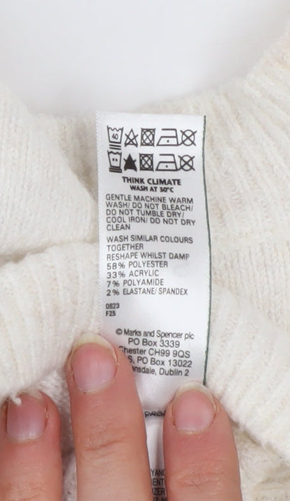 Marks & Spencer Women’s Ivory Sequin ‘Wish’ Pullover Jumper XL