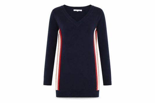 Next Women Blue Size 6 Colourblock Knit Sweater Dress