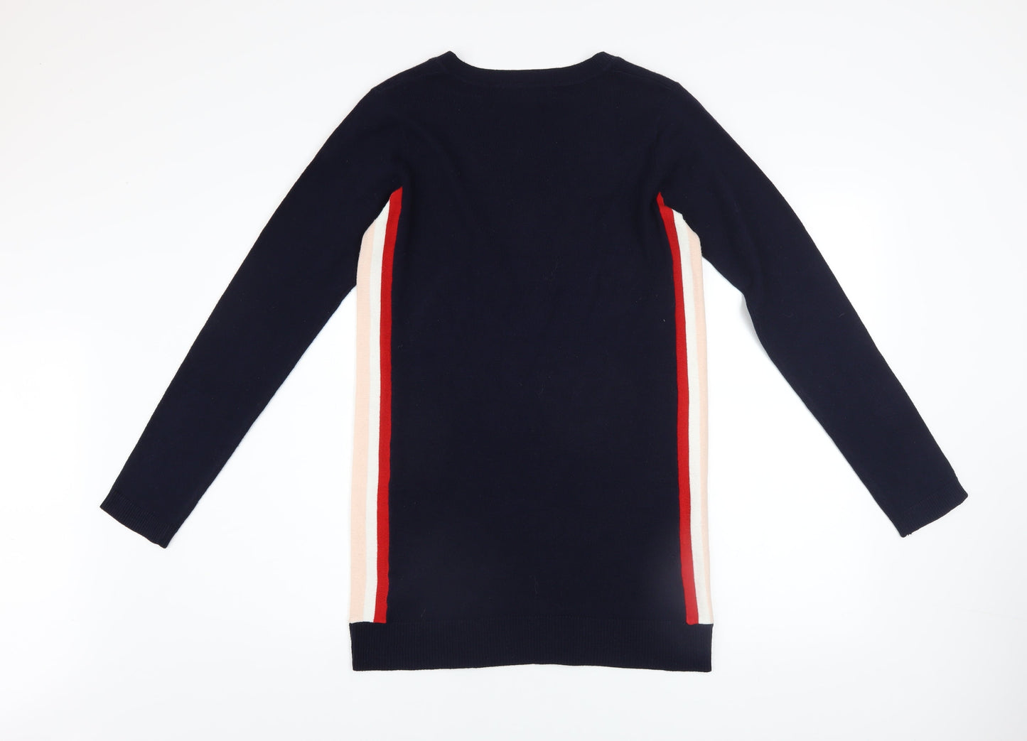 Next Women Blue Size 6 Colourblock Knit Sweater Dress