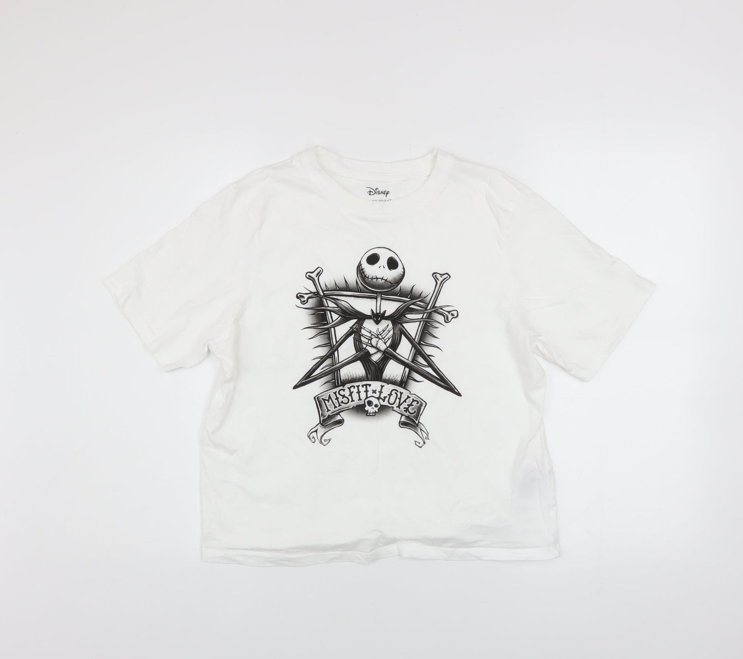 Disney at Primark Women's White Jack Skellington Graphic T-Shirt Size S