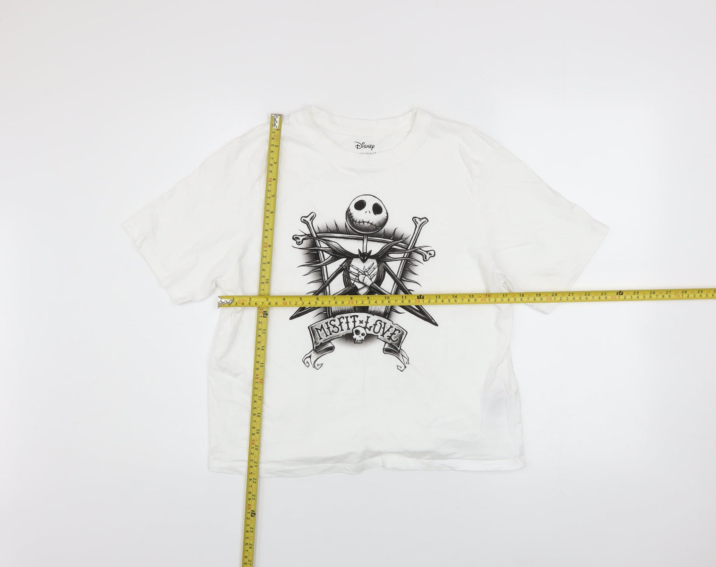 Disney at Primark Women's White Jack Skellington Graphic T-Shirt Size S