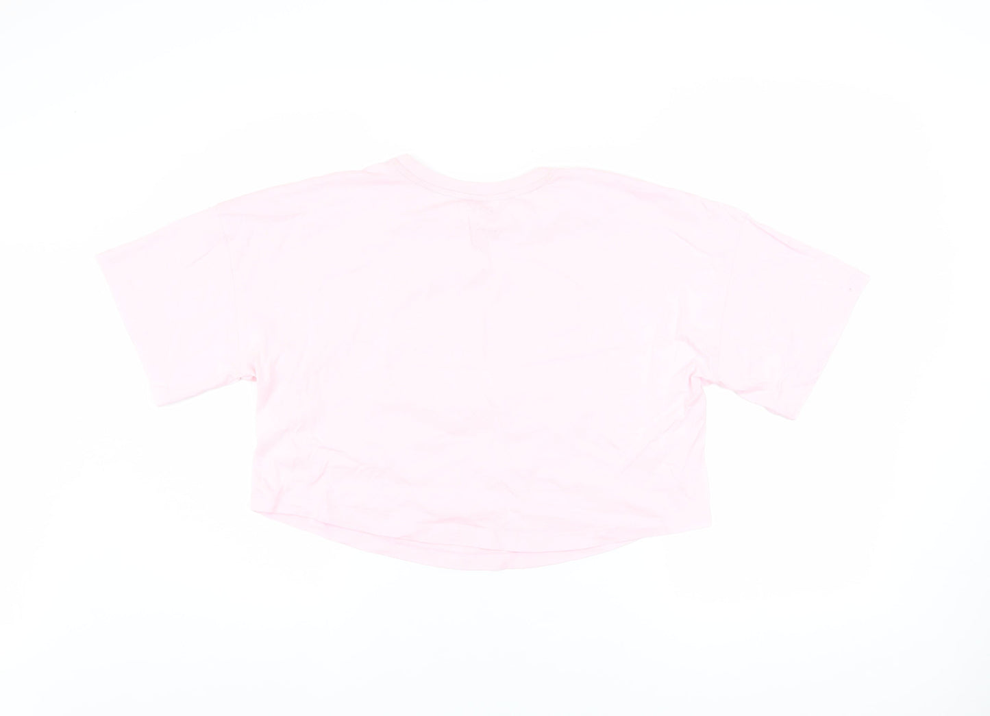 Friends Women's Pink Cropped T-Shirt XS Relaxed Fit Crew Neck