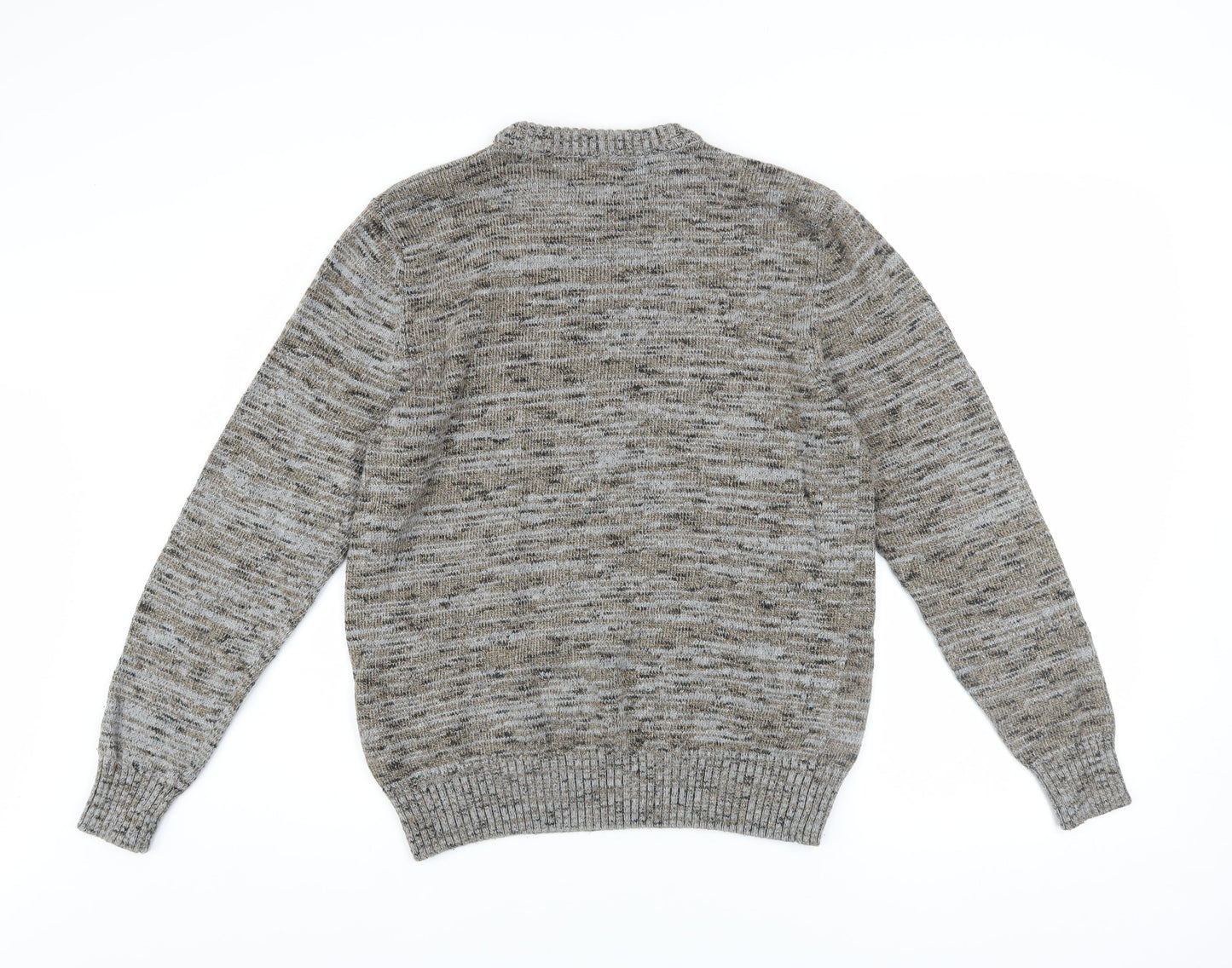 Jack & Jones Men's Grey Cotton Blend Crew Neck Pullover Jumper M