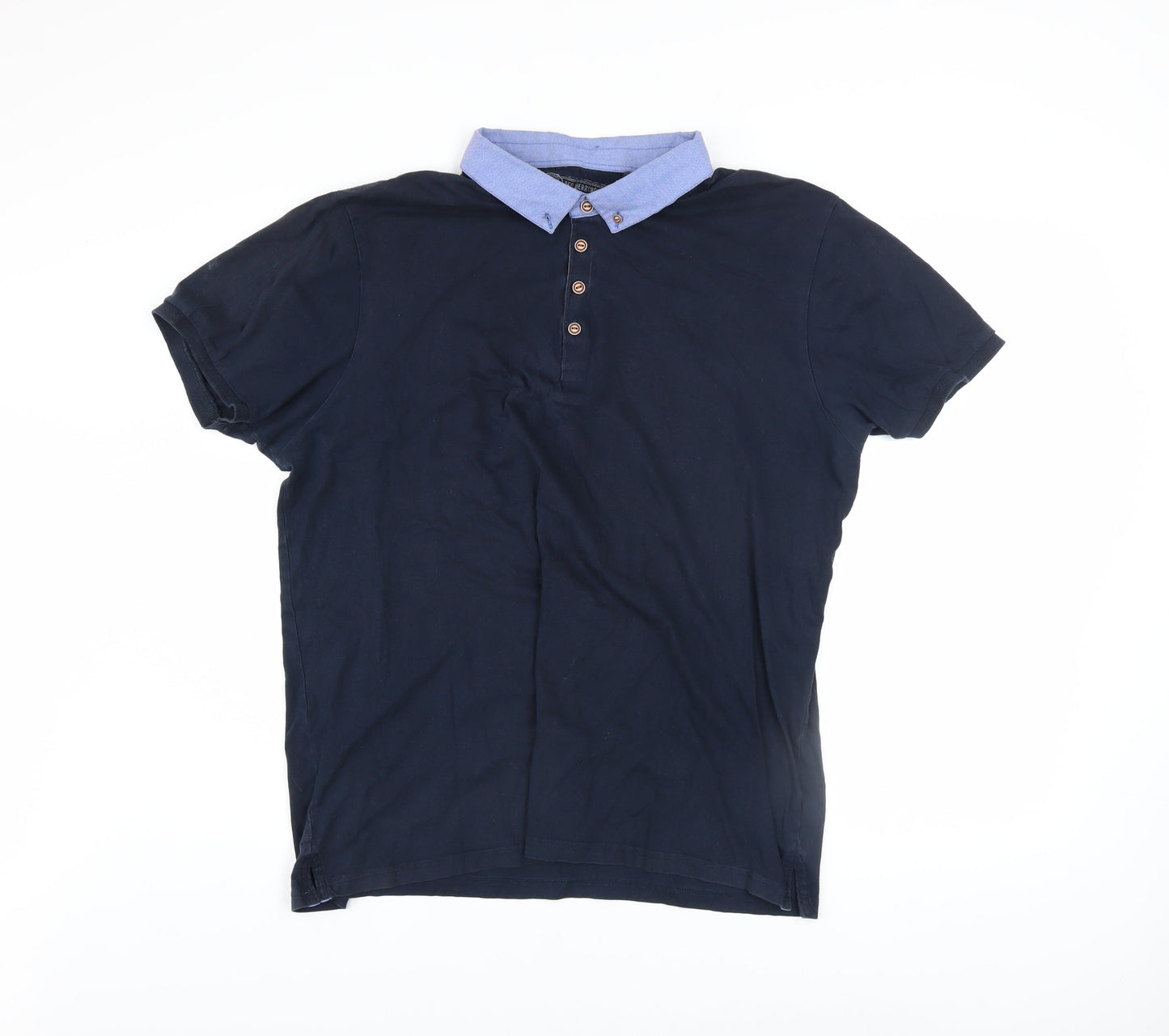 Red Herring Men's Blue Cotton Short Sleeve Polo Shirt XL