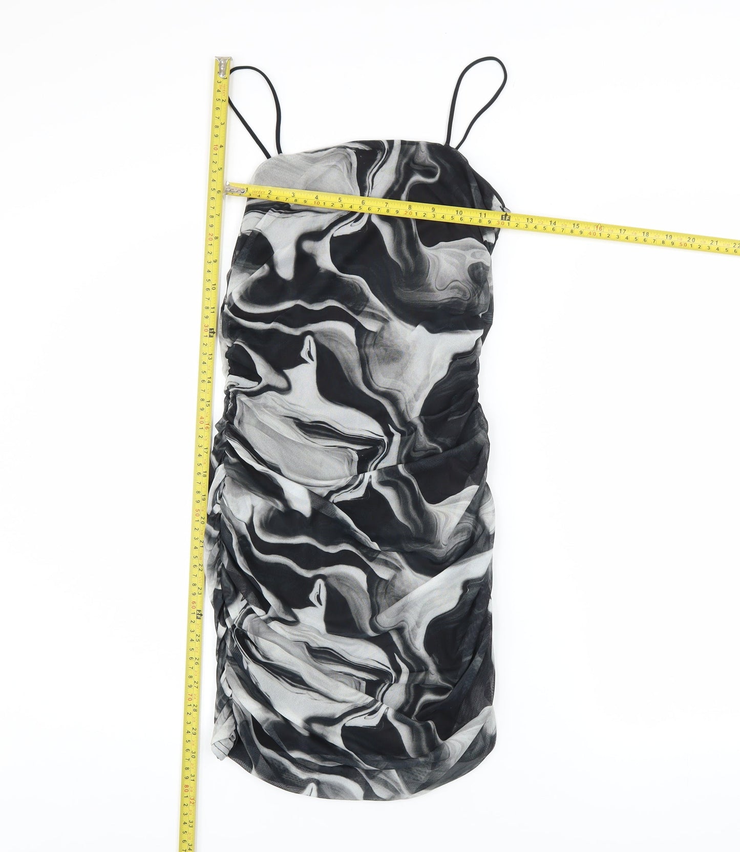 Pink Vanilla Women’s Black Marble Print Bodycon Dress Size 8