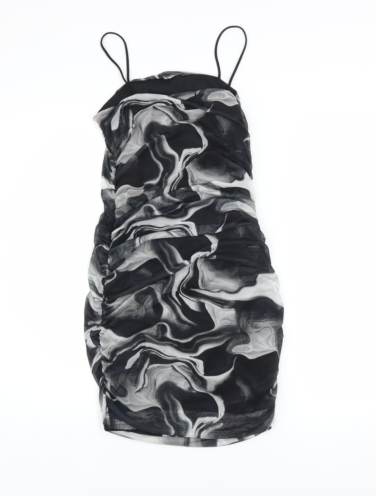 Pink Vanilla Women’s Black Marble Print Bodycon Dress Size 8
