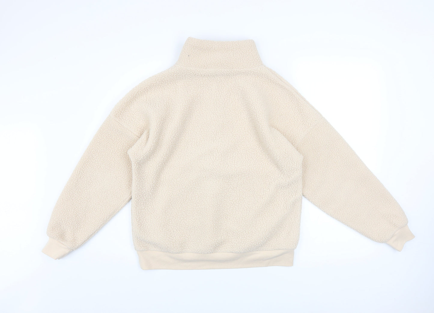 Dunnes Stores Women Ivory 1/2 Zip Fleece Pullover Sweatshirt XS