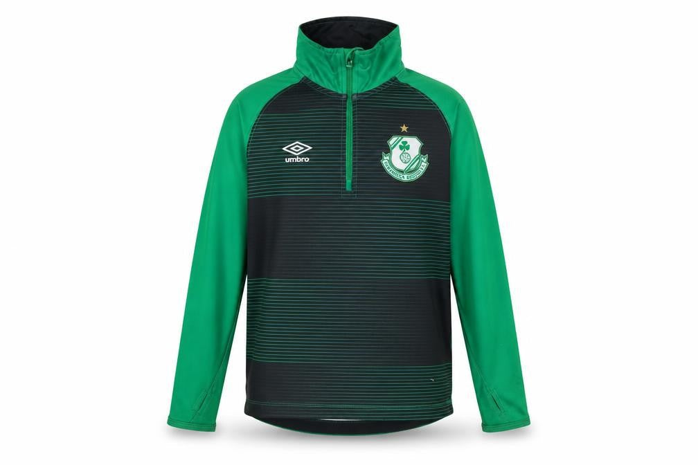 Umbro Boys Green 13-14 Years 1/4 Zip Football Training Sweatshirt